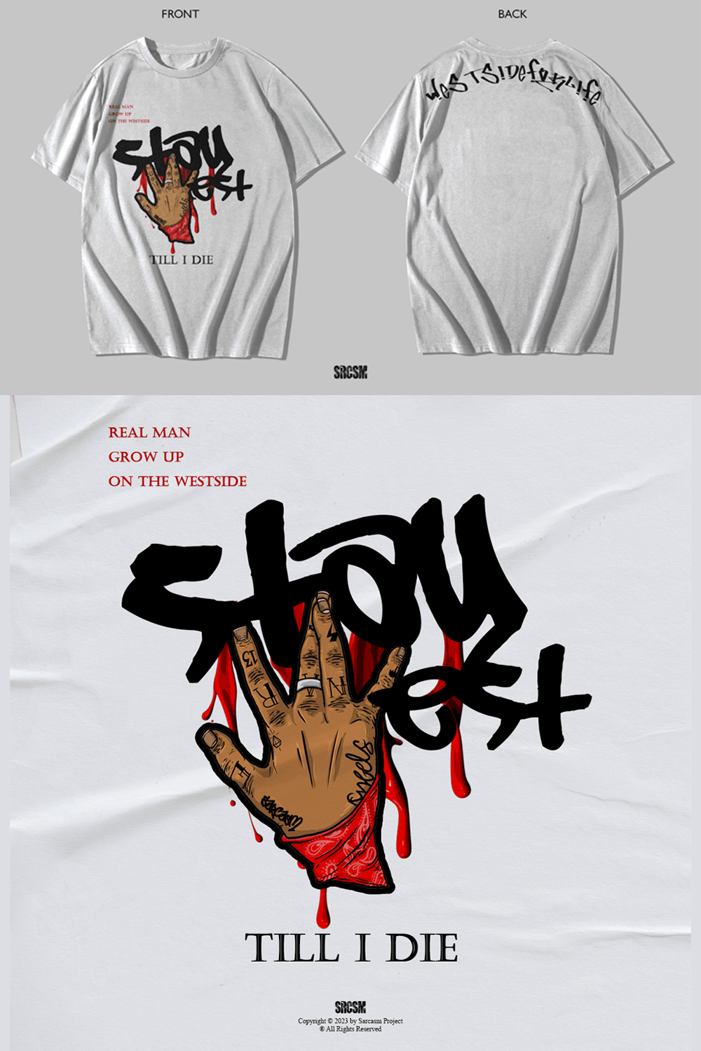 -STAYWEST- MODERN STREETWEAR T-SHIRT DESIGN pinterest preview image.