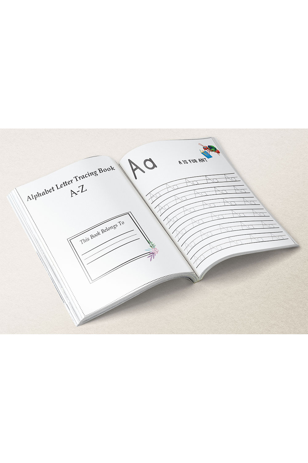 Alphabet Letter Tracing Book pinterest preview image.