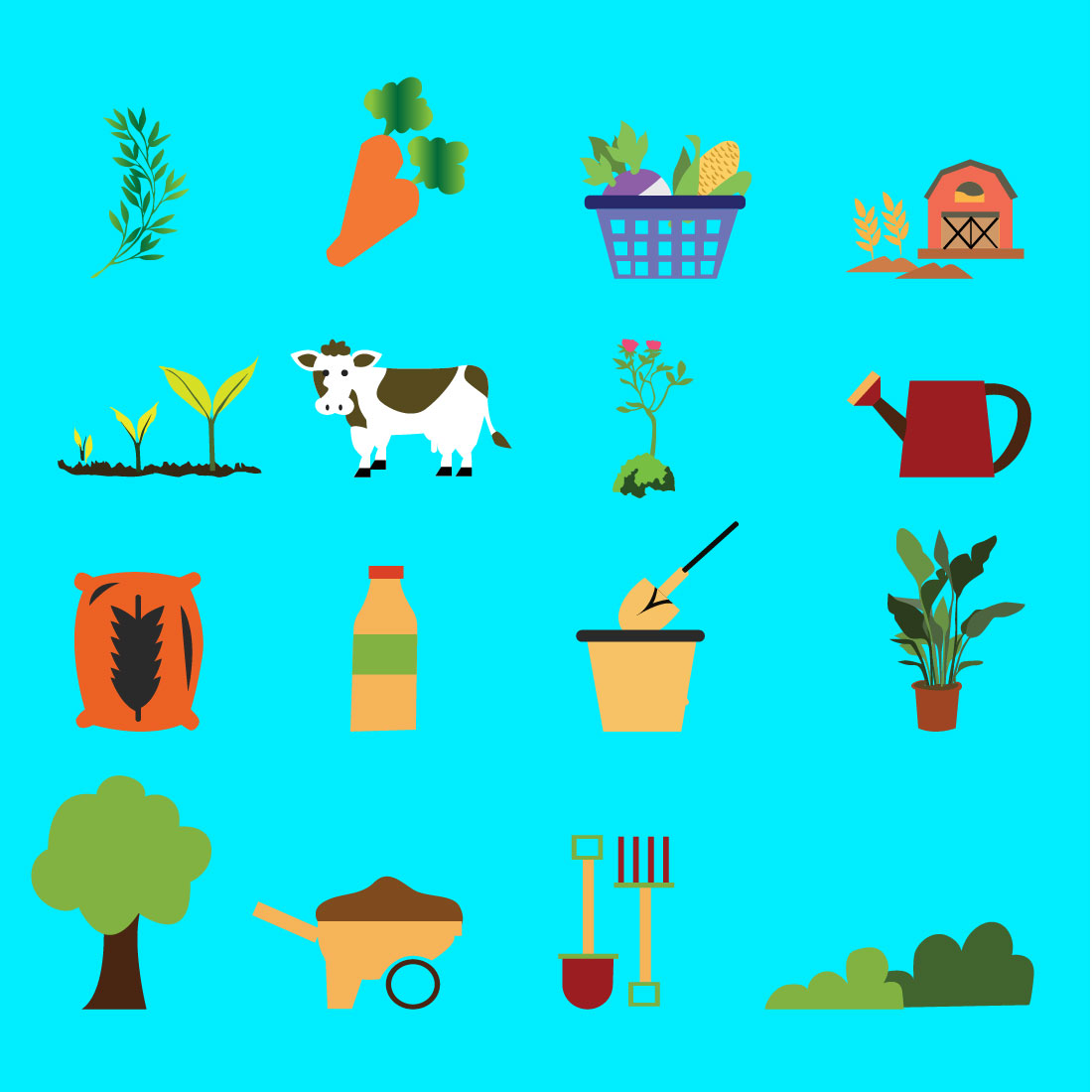 farming icons , food icons , plant icons preview image.