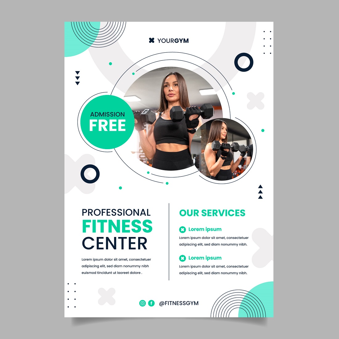 poster template gym exercise 350