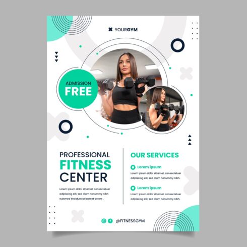Poster template gym exercise cover image.