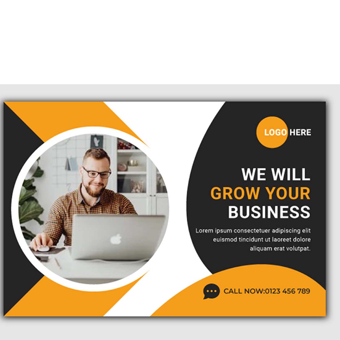 Corporate Postcard Template preview image.