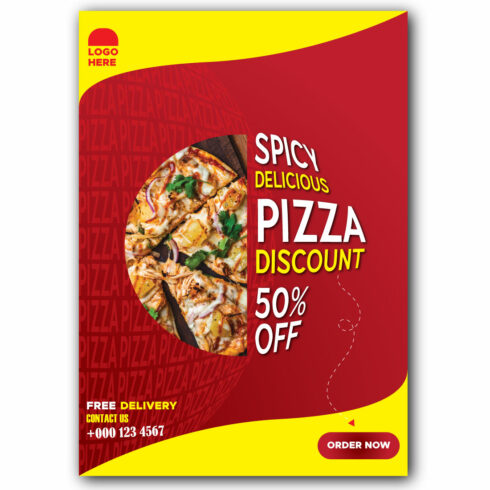 Pizza food flyer cover image.