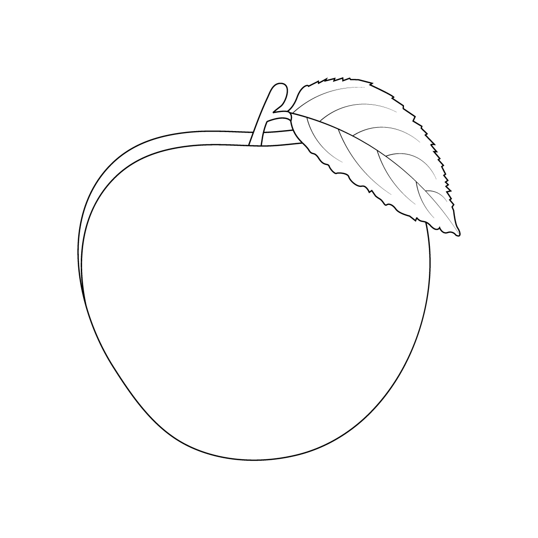 Apple Fruits Coloring Page For Kids preview image.