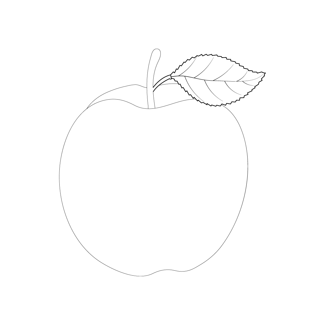 Apple Coloring Page for Kids Graphic by tinmograph · Creative Fabrica