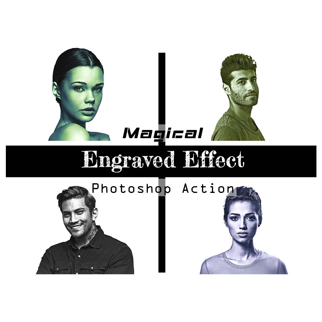 Magical Engraved Effect Photoshop Action cover image.