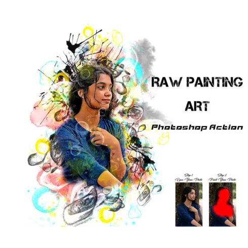 Raw Painting Art Photoshop Action cover image.