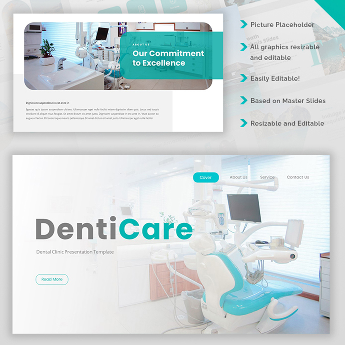 DentiCare-Dental Clinic Google Slides Template preview image.