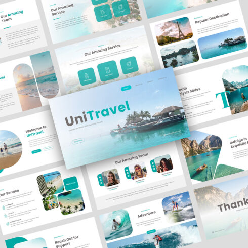 UniTravel-Travel Agency Keynote Template cover image.