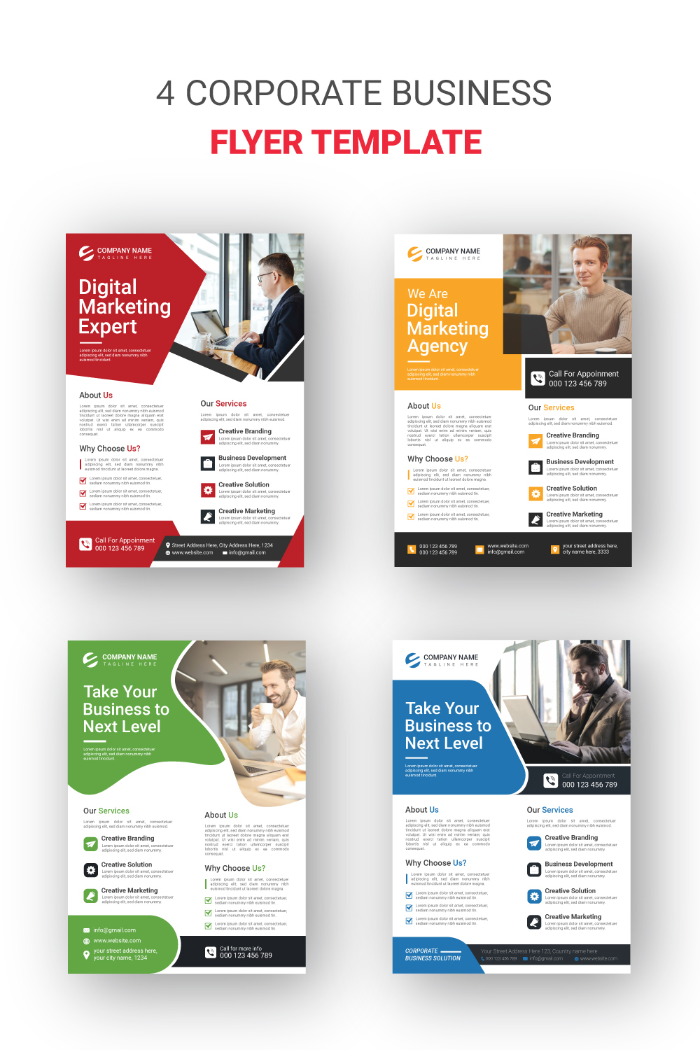 Business Promotion Flyer Template pinterest preview image.