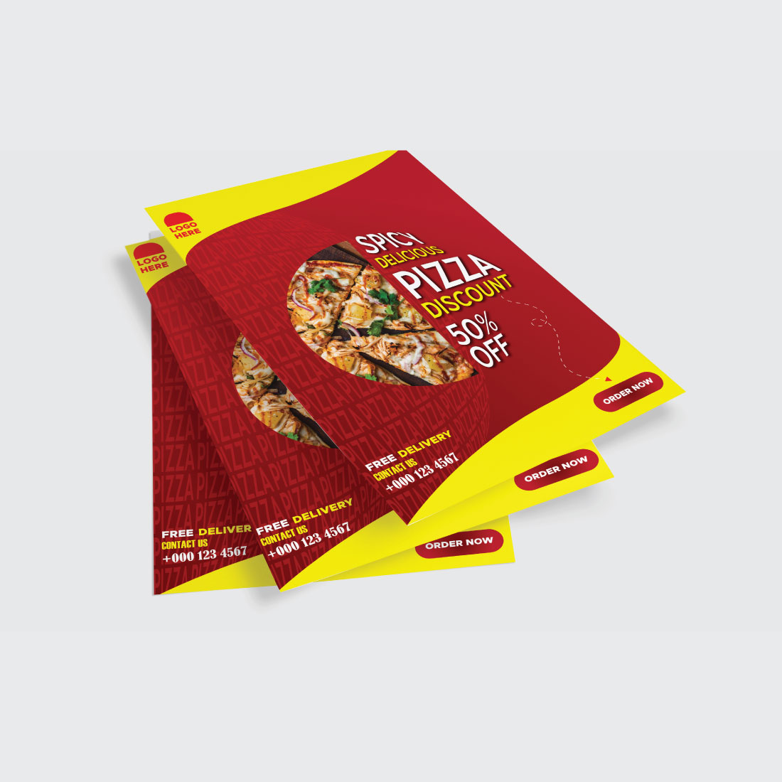 Pizza food flyer preview image.