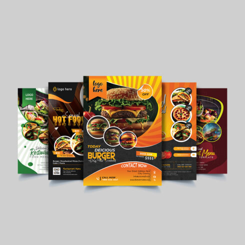 Professional And Creative Restaurant Food Flyer Template cover image.