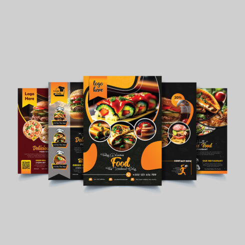 Professional And Creative Restaurant Food Menu Template cover image.