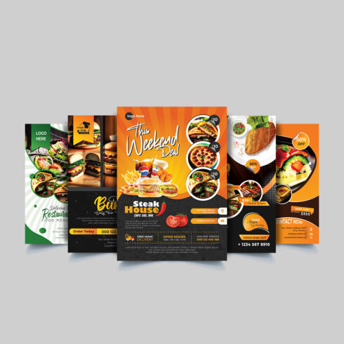 Professional And Creative Restaurant Food Flyer Template cover image.