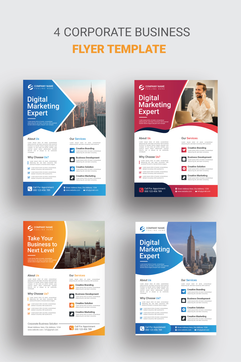 Printable Business Marketing Flyer Template pinterest preview image.