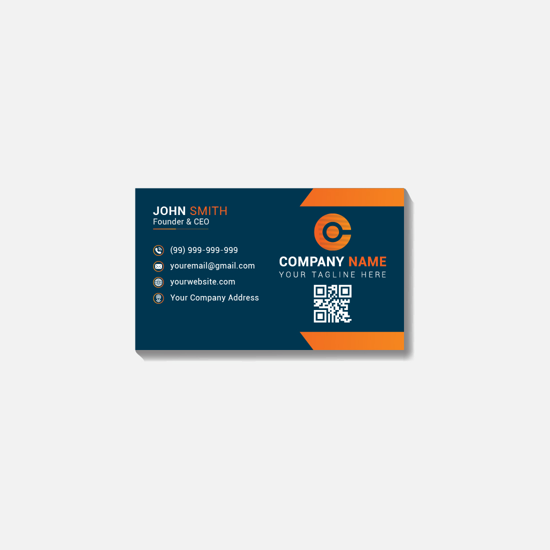 Vector modern and clean professional business card template preview image.