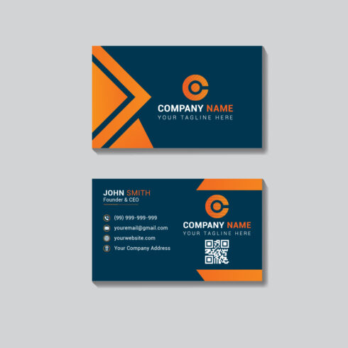 Vector modern and clean professional business card template cover image.