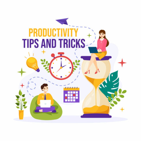 13 Productivity Tips and Trick Illustration cover image.