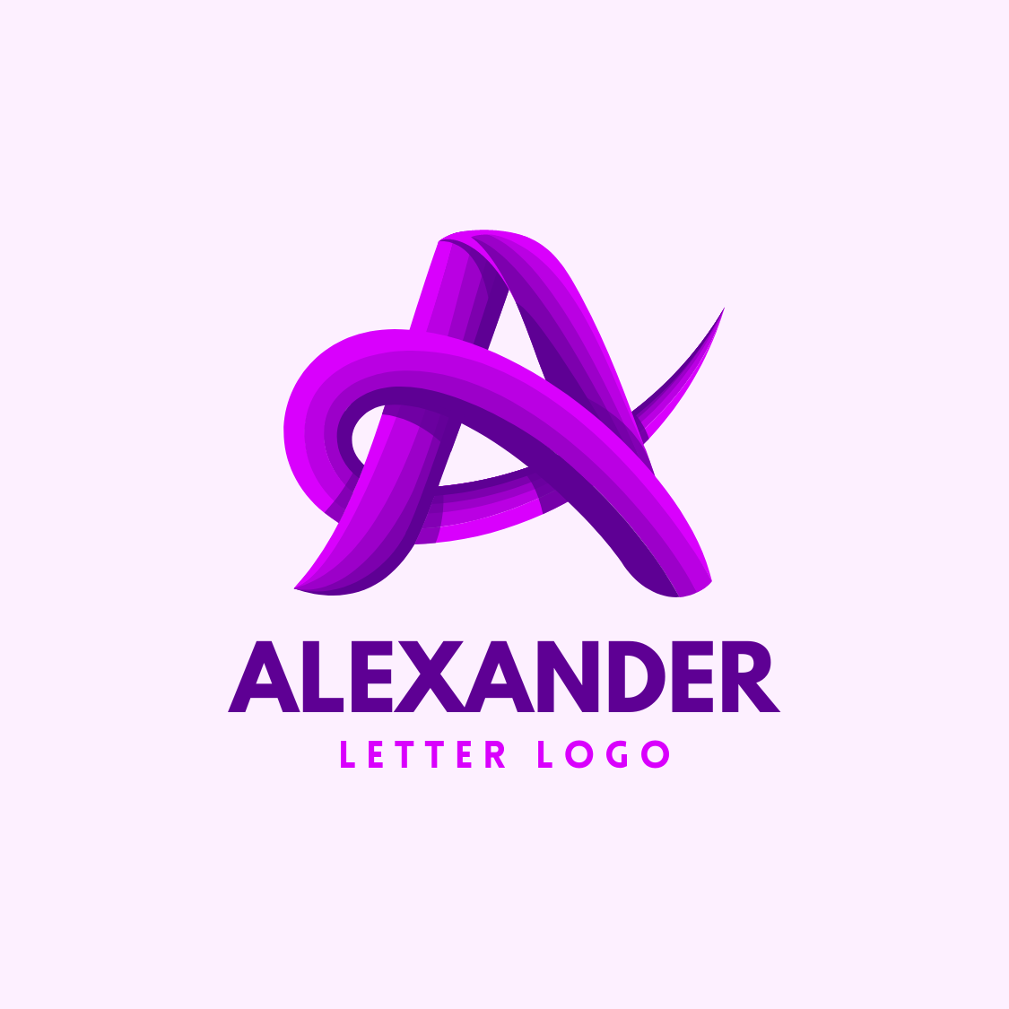 purple abstract a letter free logo 813