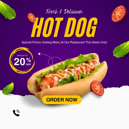 fresh and delicious hot dog cover image.