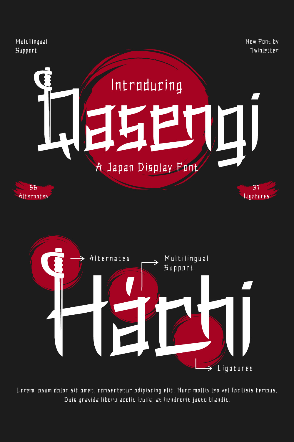 Qasengi | Japan font pinterest preview image.