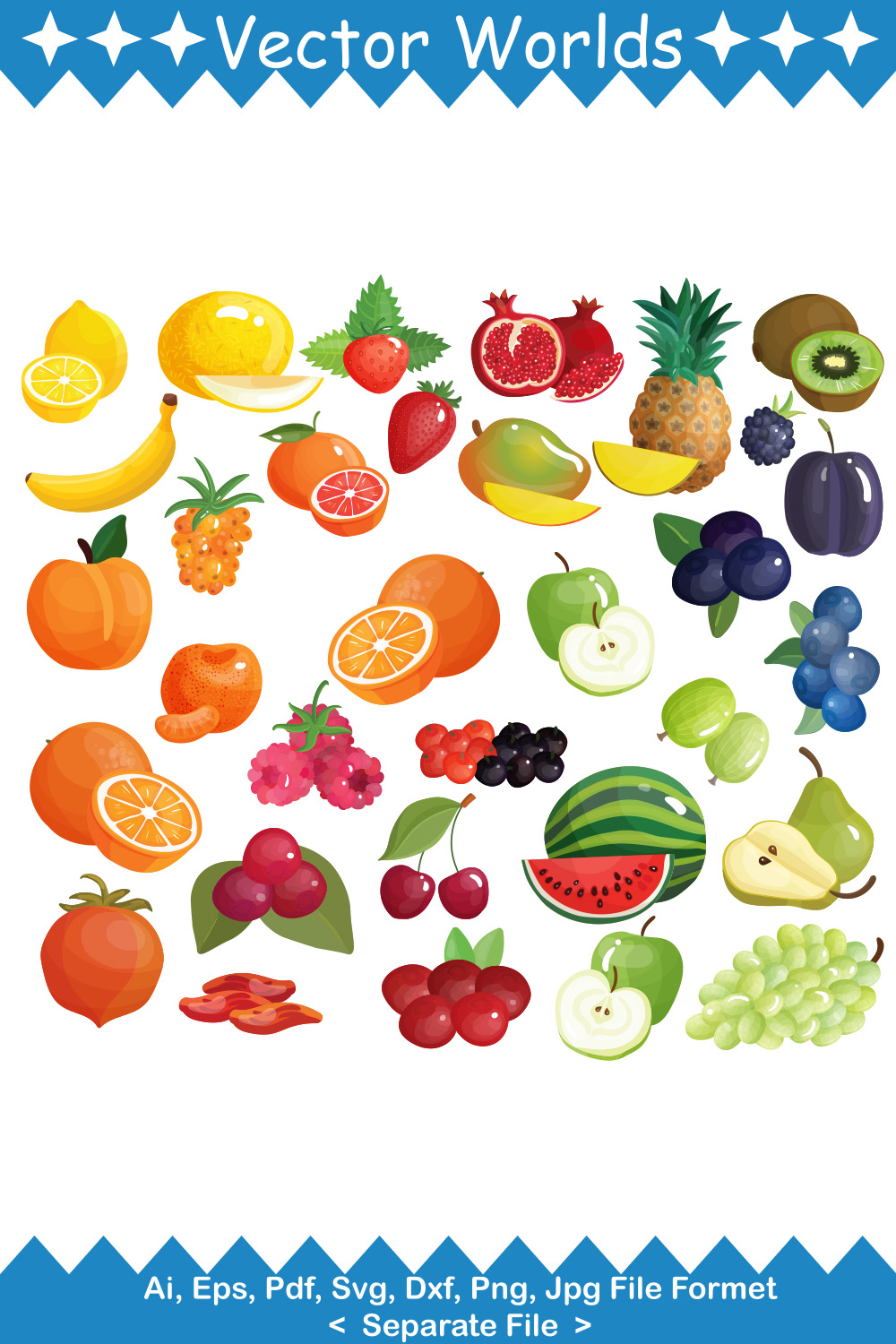 Berries SVG Vector Design pinterest preview image.