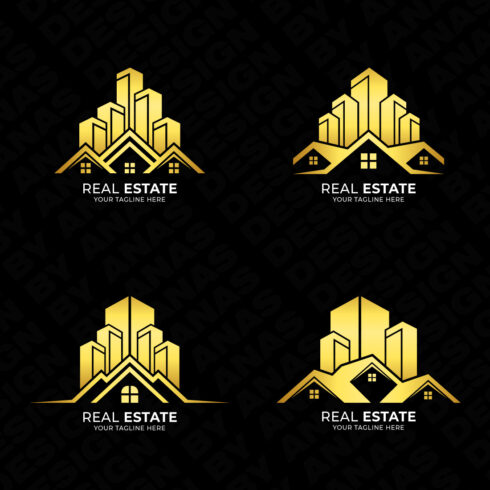 4 Luxury Real Estate Logos Design, Building Logos Bundle Template – ONLY $20 cover image.