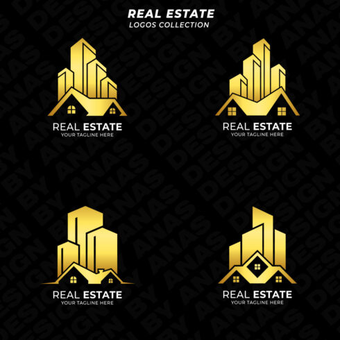 4 Luxury Real Estate Logos , Building Logos Bundle cover image.