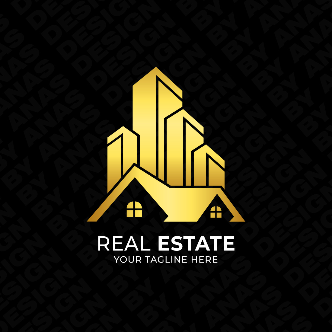 Luxury Real Estate Logo Design, Building Logo Template – ONLY $9 preview image.