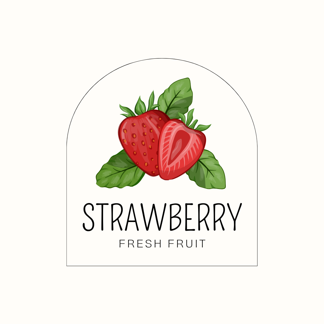 red green minimalist strawberry fruit logo 358