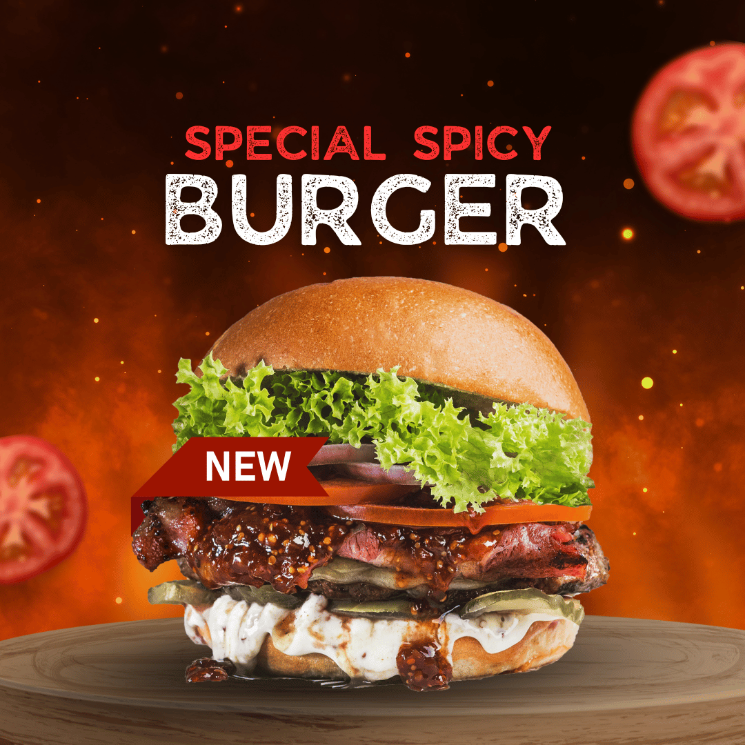 Special Spicy Burger pinterest preview image.