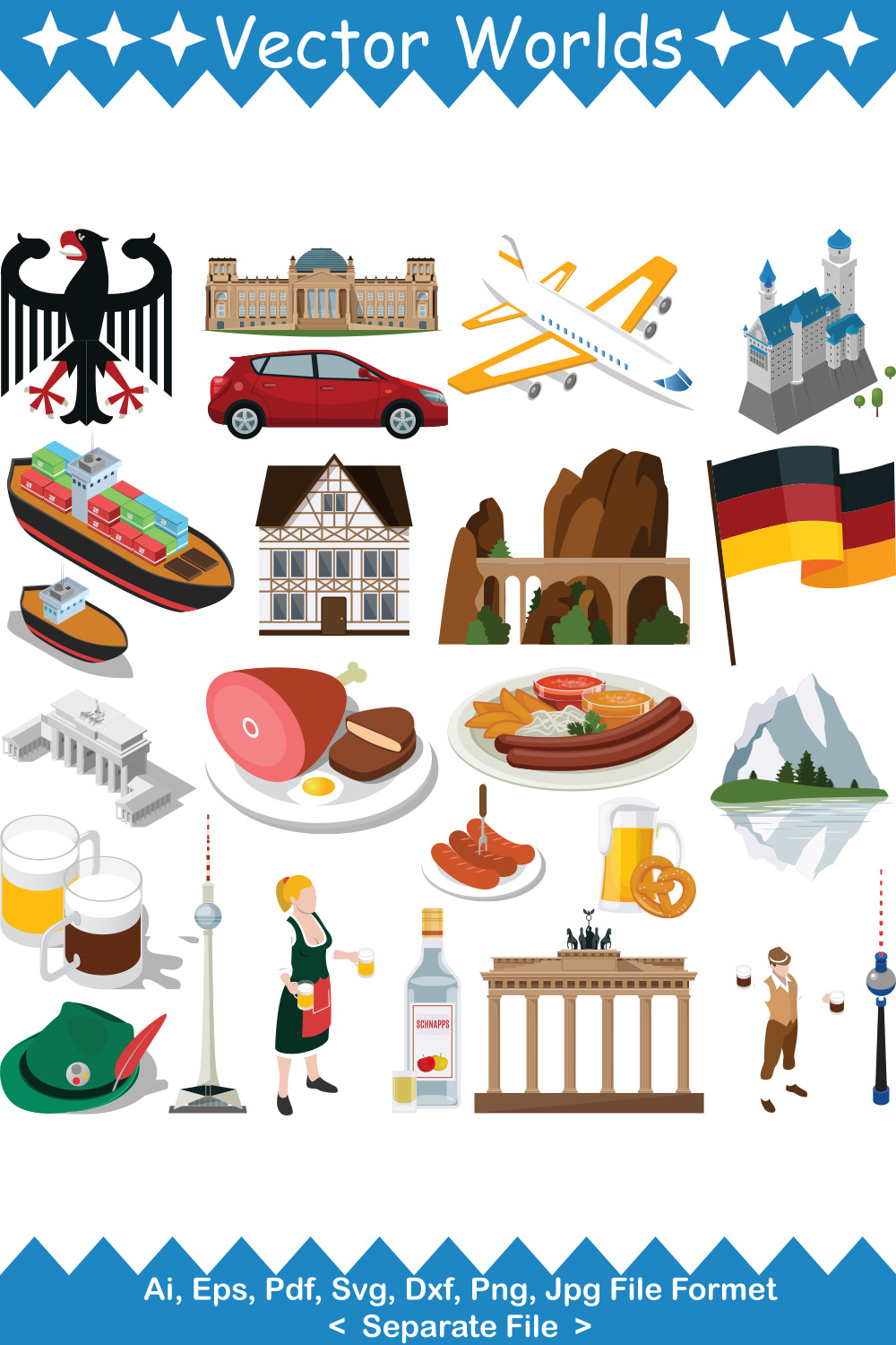 Germany Country Symbol SVG Vector Design pinterest preview image.