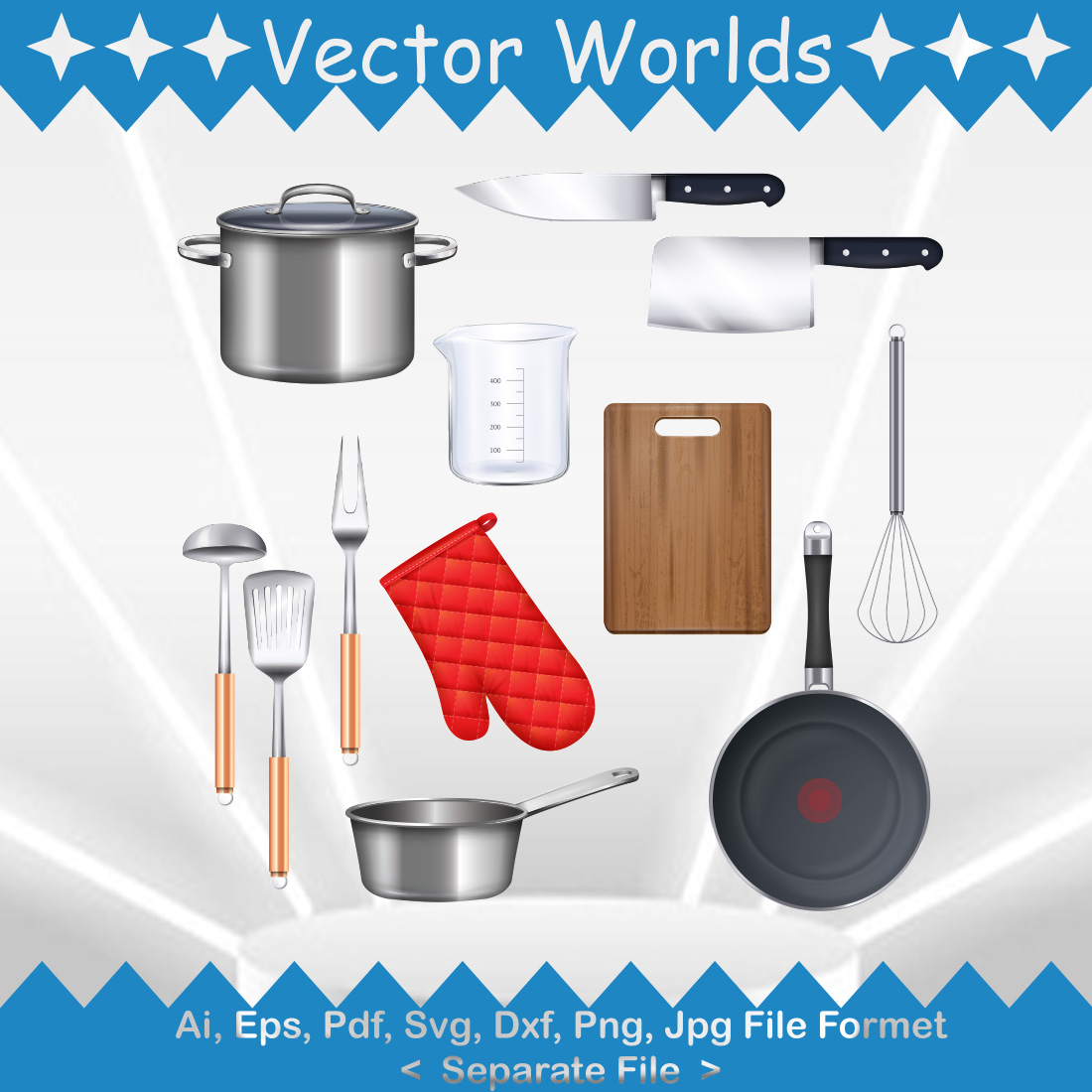 Kitchen SVG Vector Design cover image.