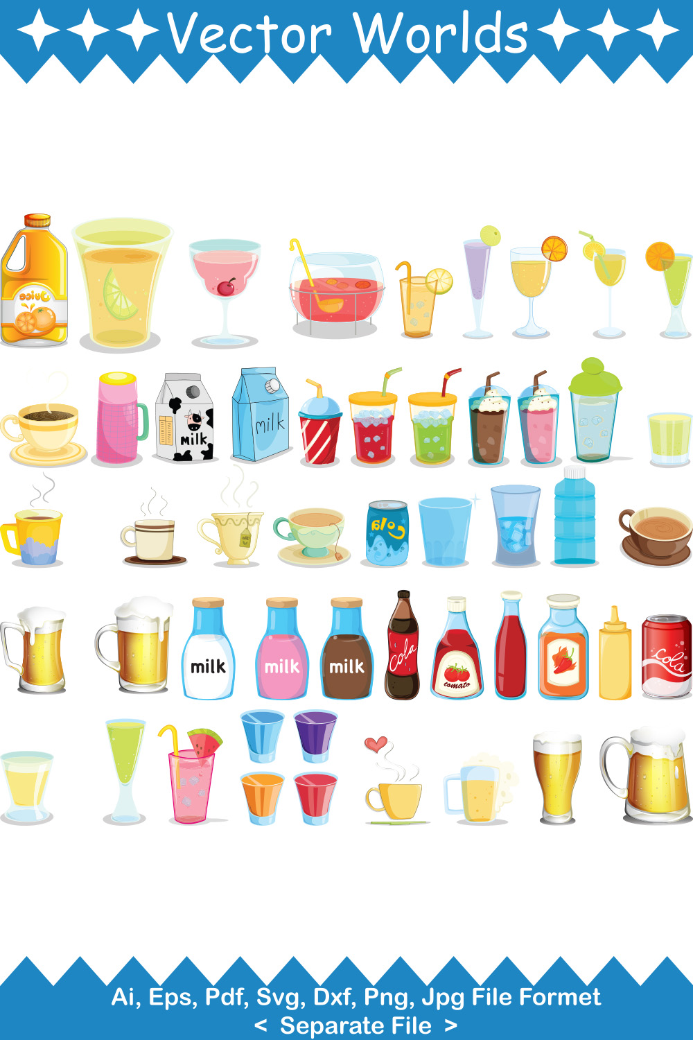 Drink SVG Vector Design pinterest preview image.