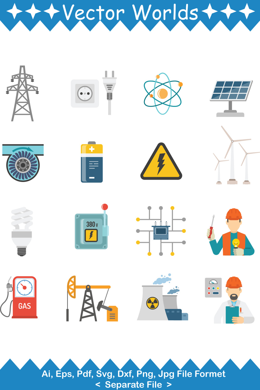 Energy Power SVG Vector Design pinterest preview image.