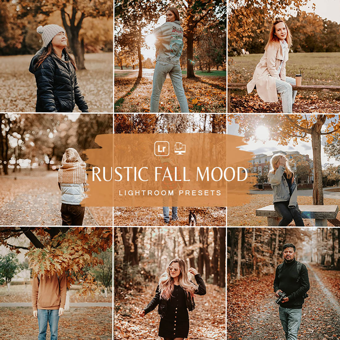 25 Rustic Fall Moody Lightroom Desktop and Mobile Presets cover image.