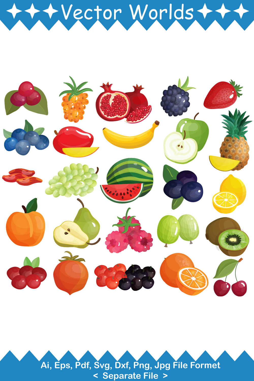 Berries SVG Vector Design pinterest preview image.