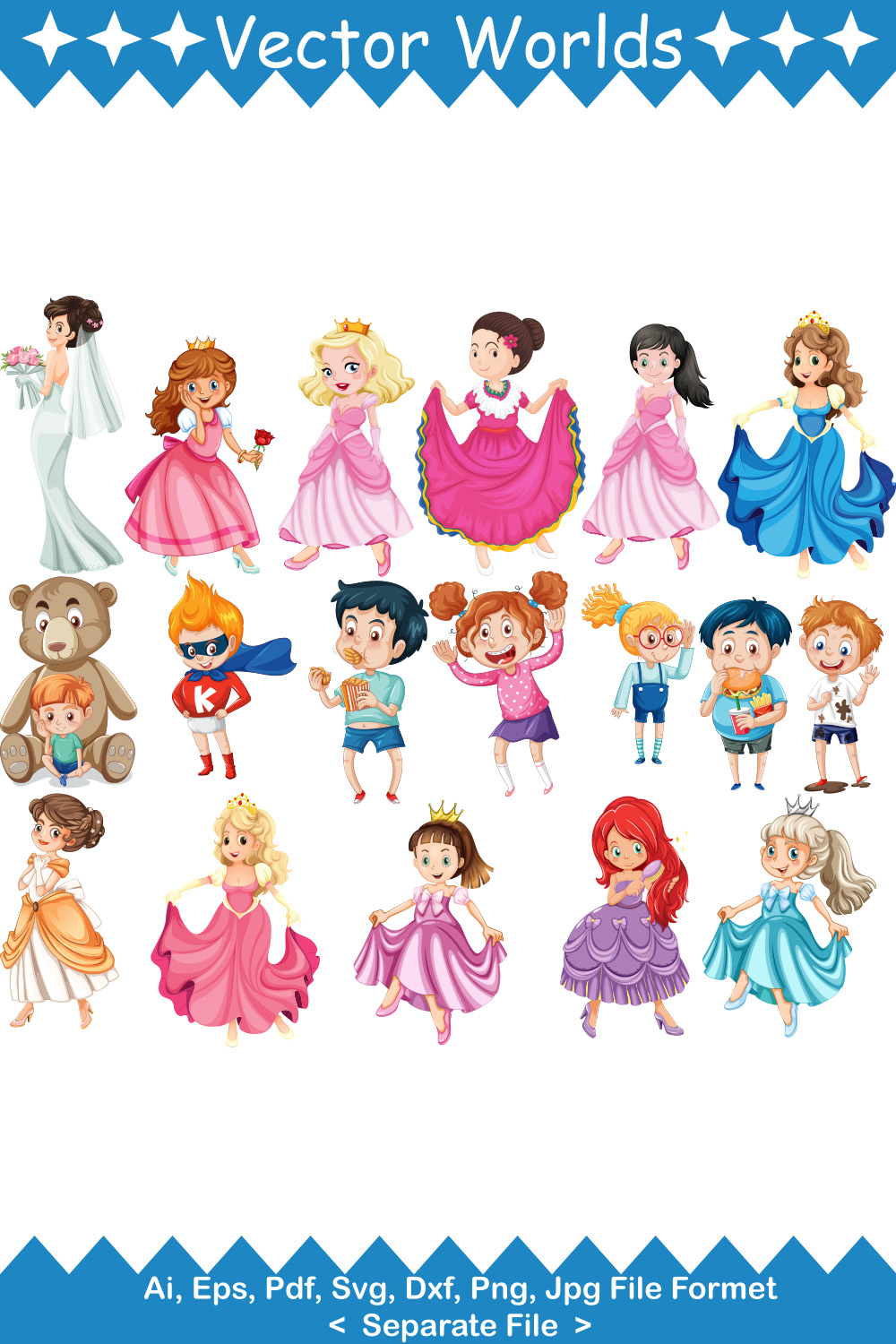 Doll SVG Vector Design pinterest preview image.