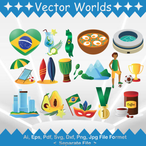 Brazil Country Symbol SVG Vector Design cover image.