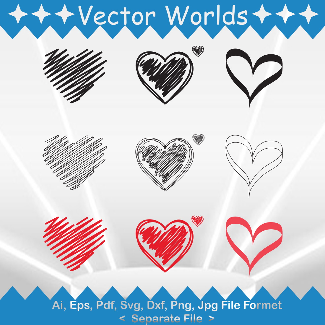 Heart Love SVG Vector Design cover image.