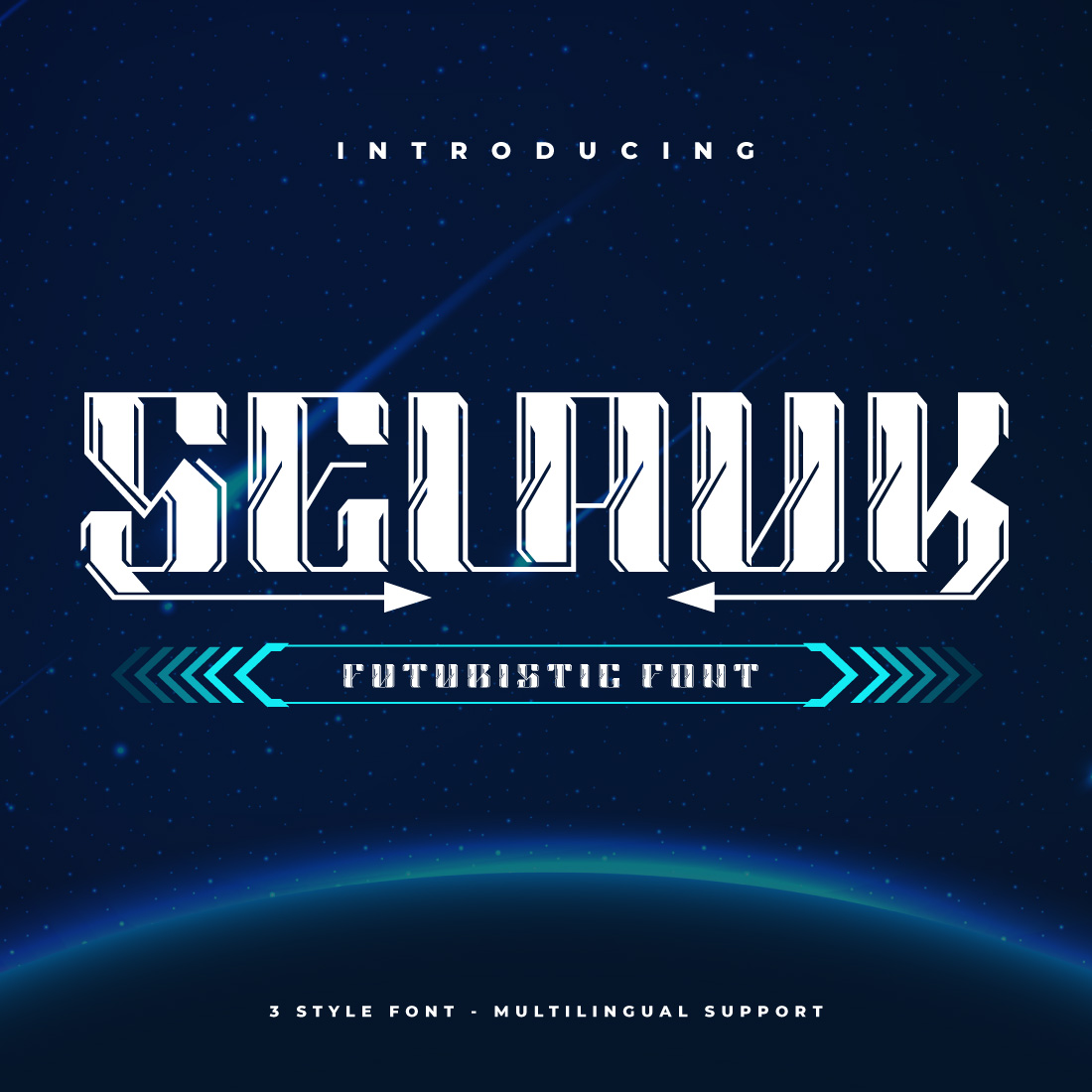 Selauk | Futuristic Font preview image.