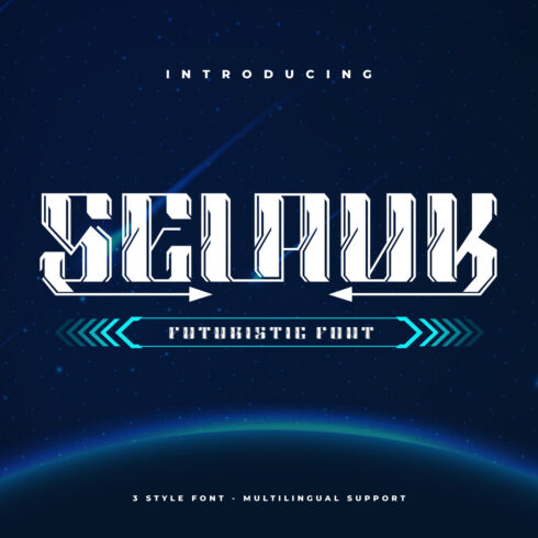 Selauk | Futuristic Font cover image.