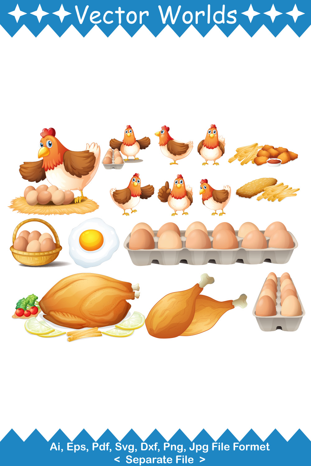 Chickens Egg SVG Vector Design pinterest preview image.