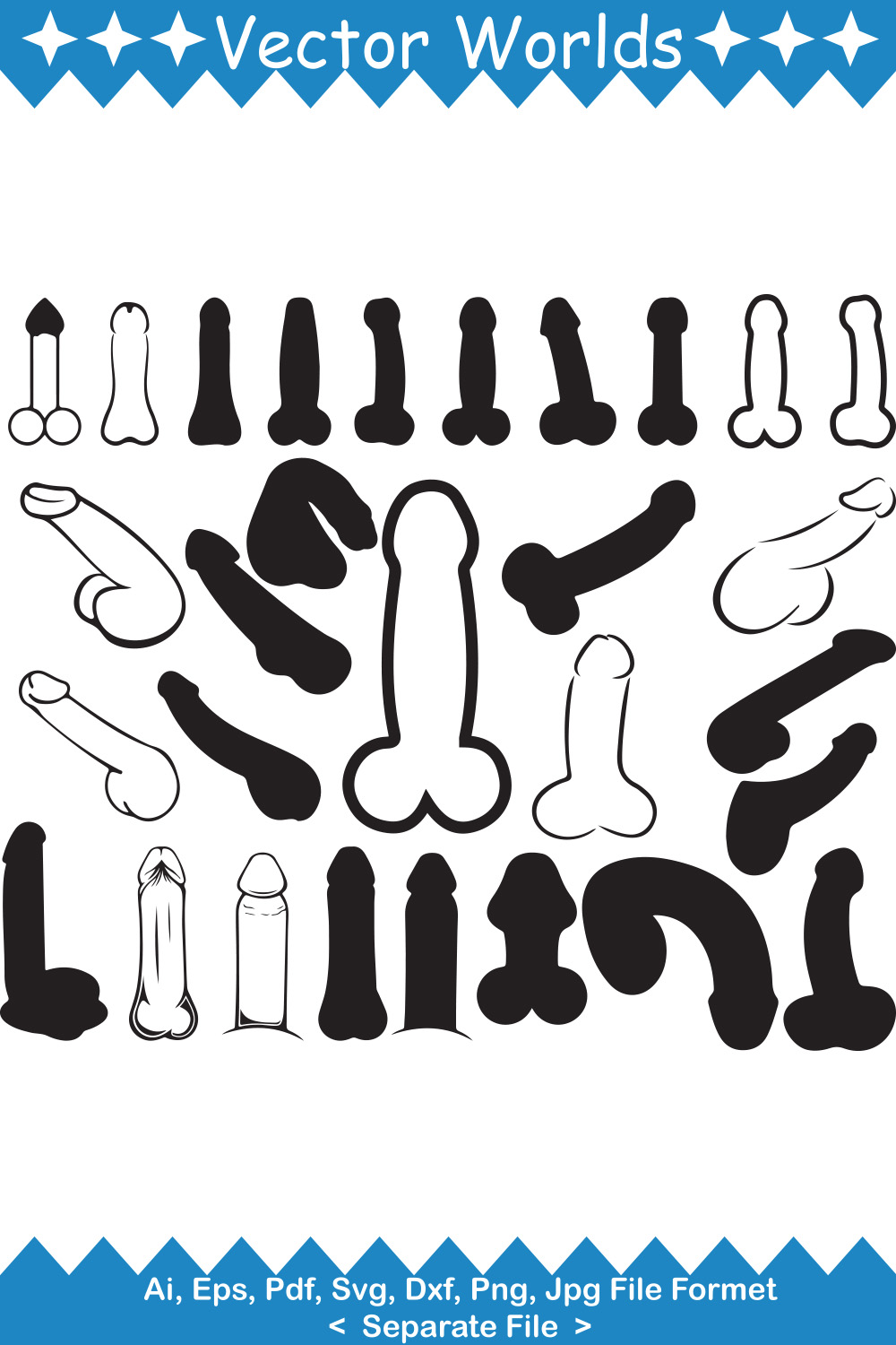 Penis SVG Vector Design pinterest preview image.