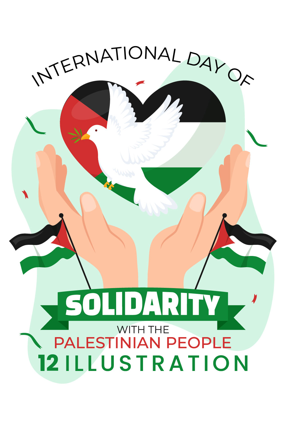 12 International Day of Solidarity with the Palestinian People Illustration pinterest preview image.