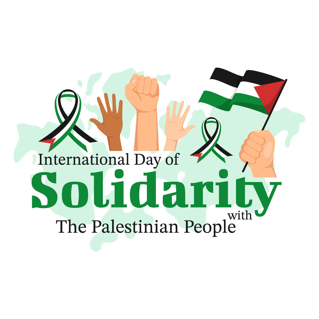 12 International Day of Solidarity with the Palestinian People Illustration preview image.