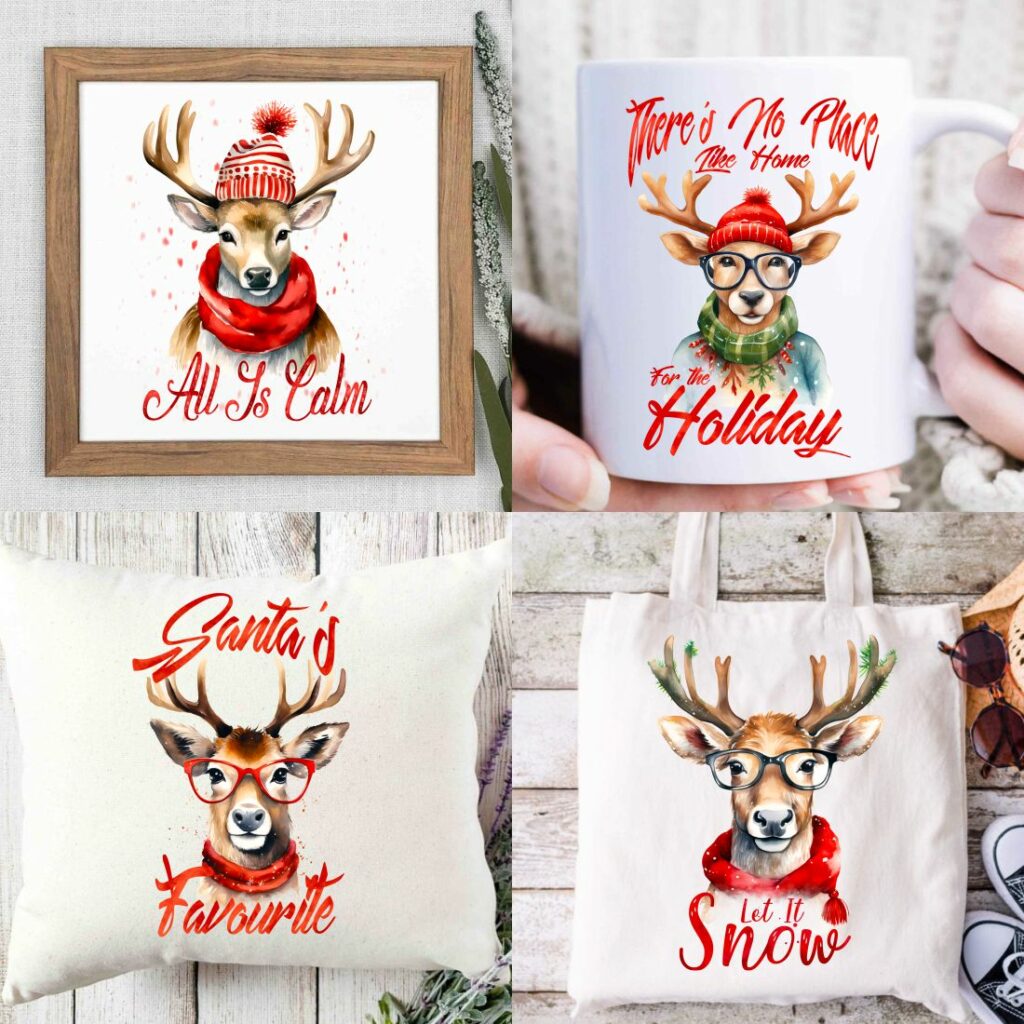 Christmas Reindeer Sublimation Designs Bundle - MasterBundles