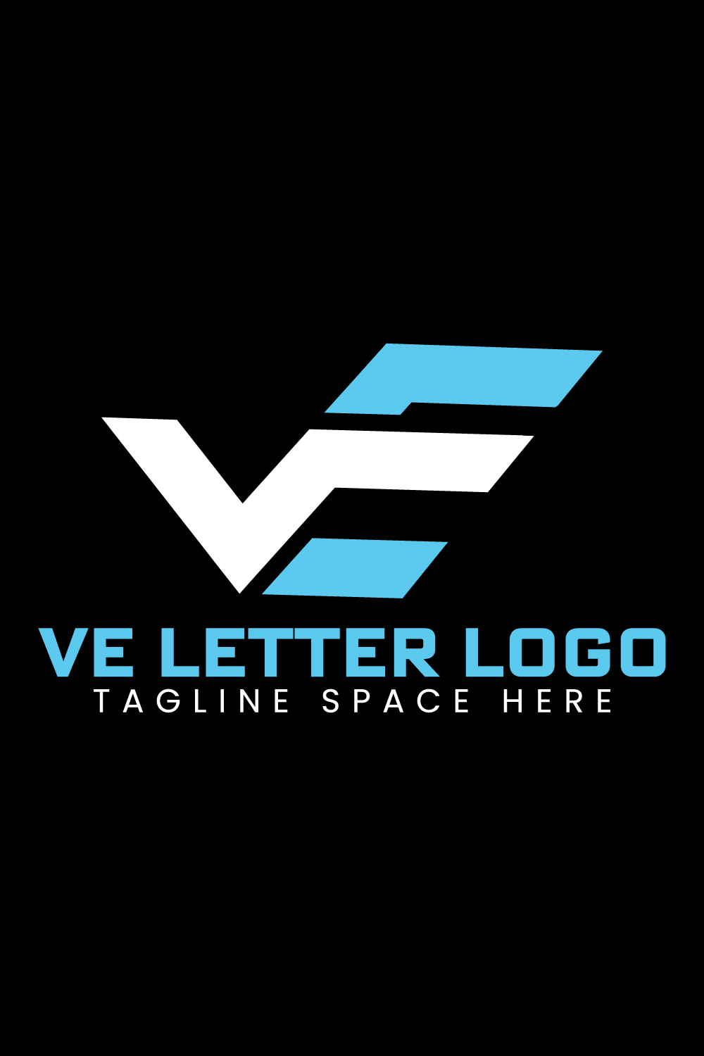 CREATIVE VE Letter Brand Identity Logo Template pinterest preview image.