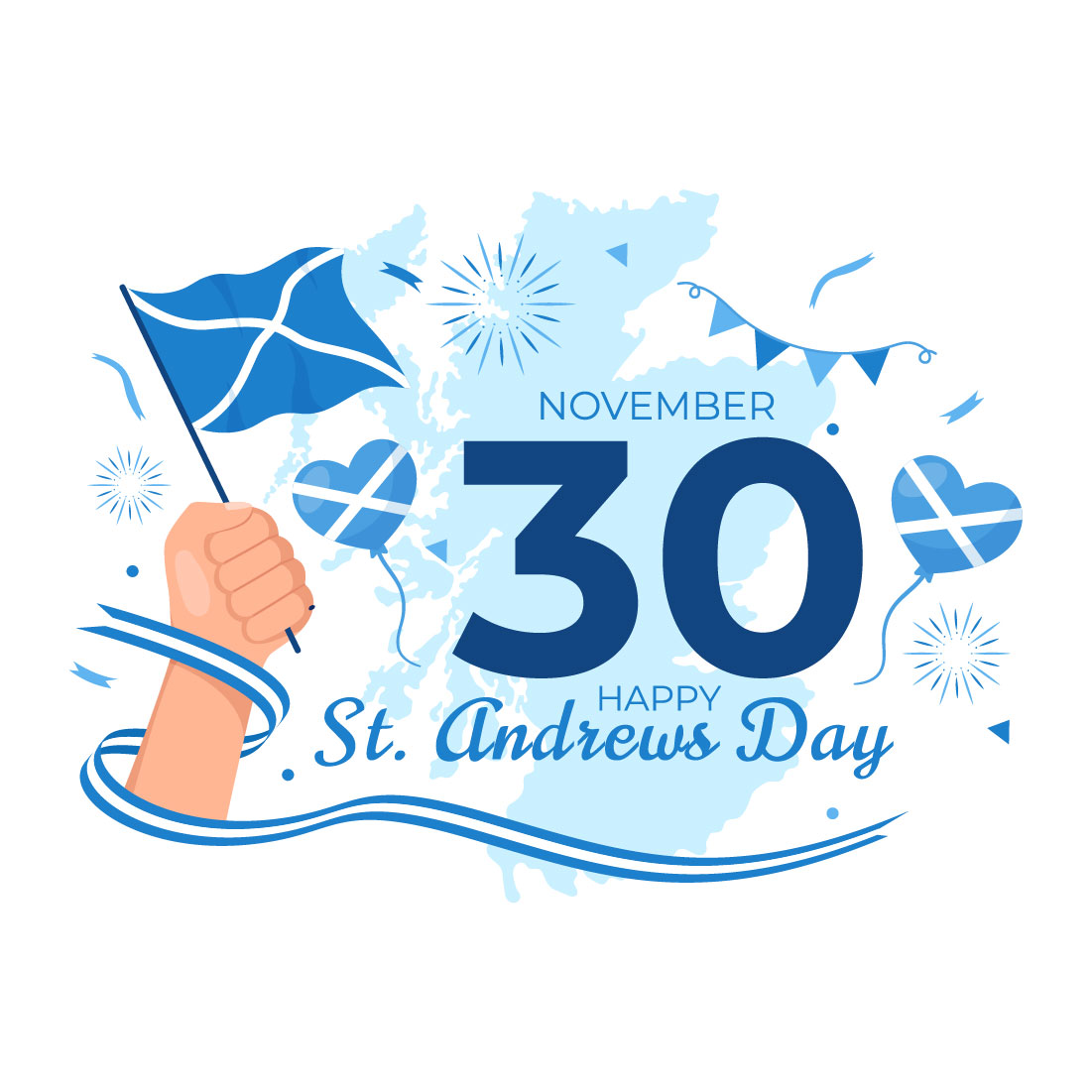 12 St Andrew Day Illustration cover image.