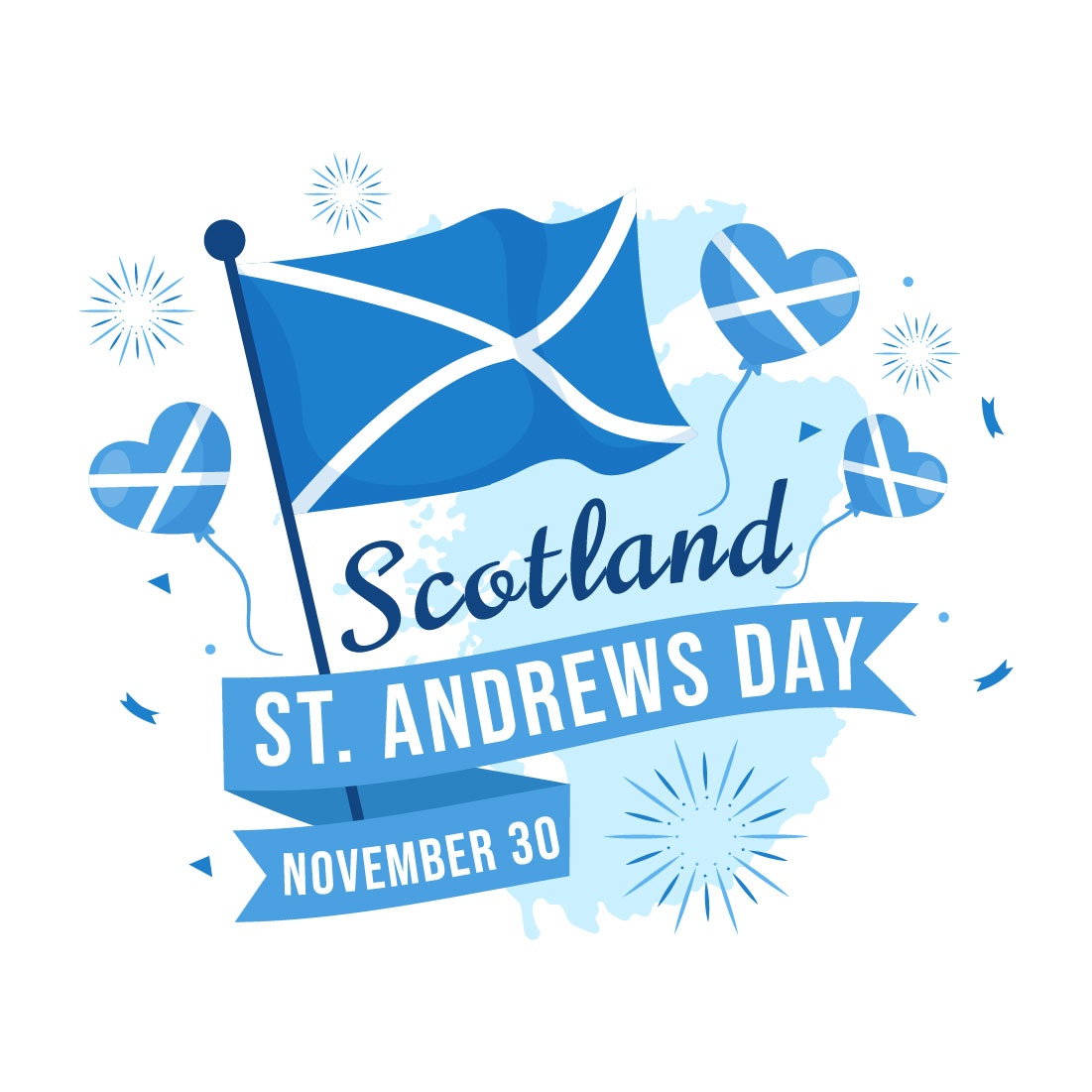 12 St Andrew Day Illustration preview image.